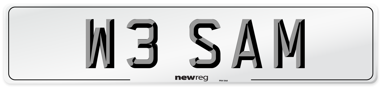 W3 SAM Number Plate from New Reg